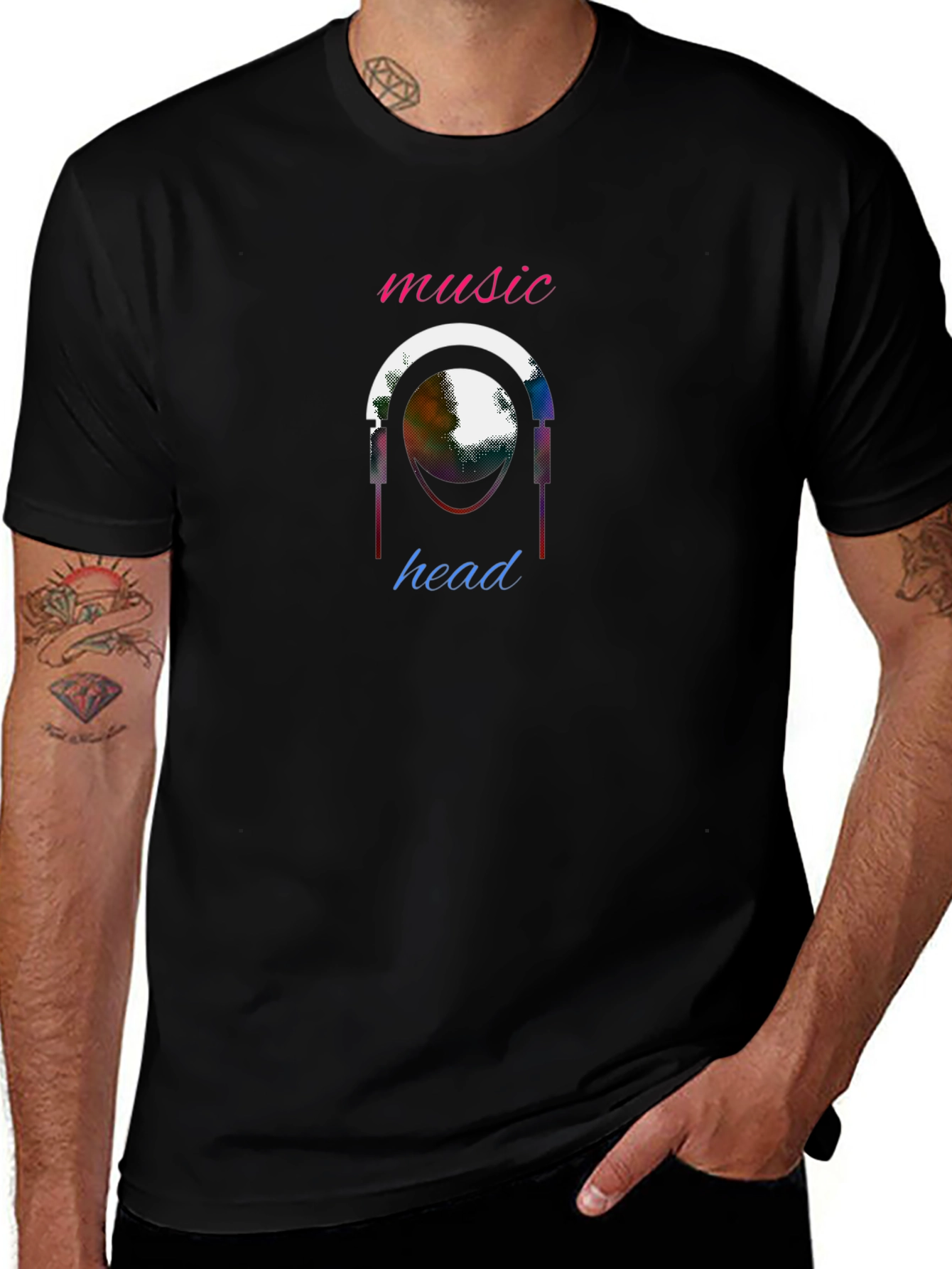 Music Head Graphic T-Shirt - Unique Design