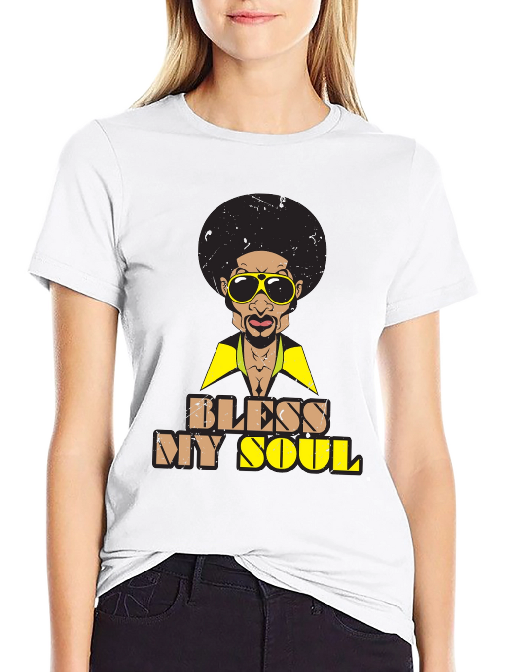 Bless My Soul Retro Graphic Tee - Black