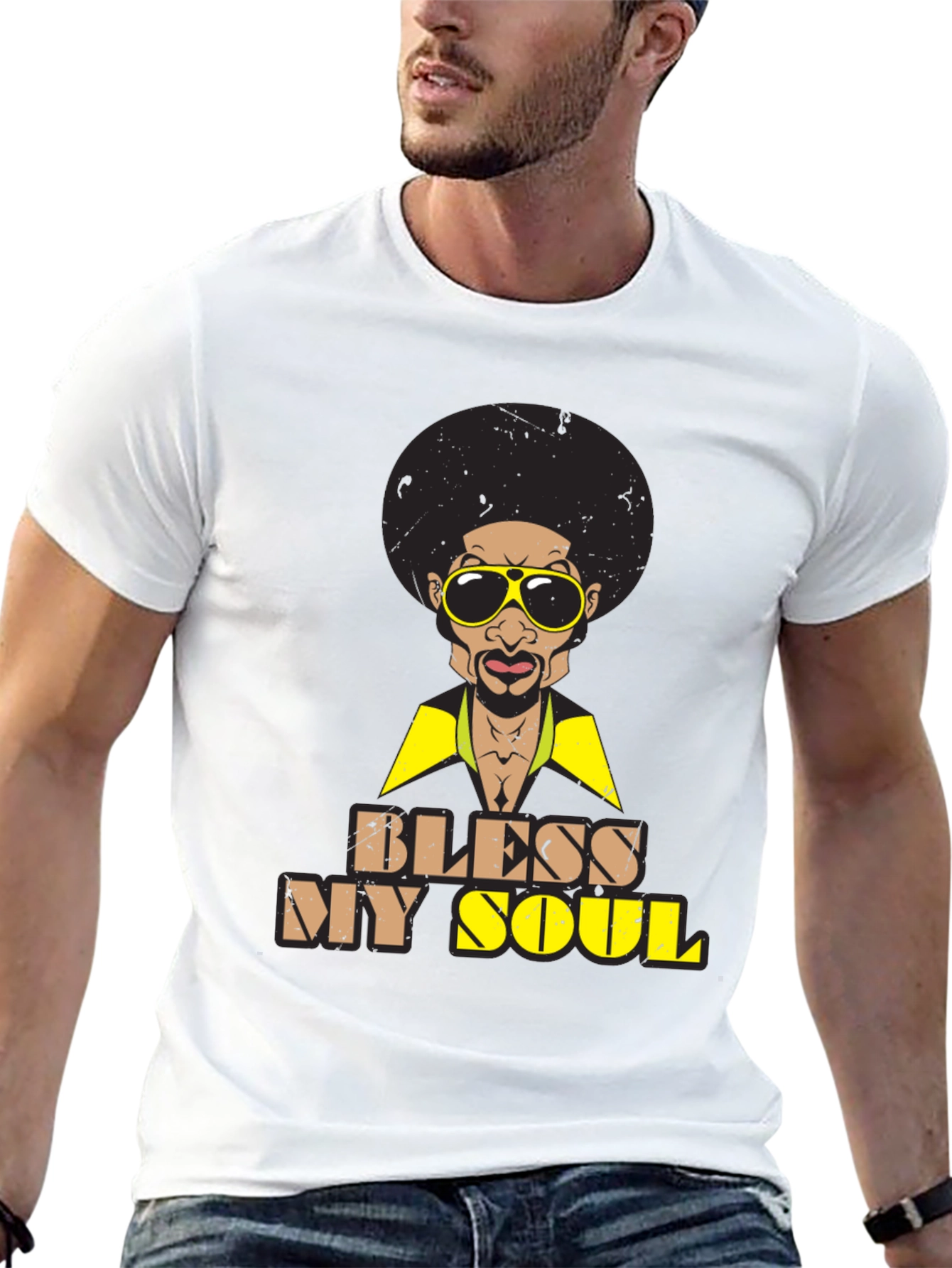 Bless My Soul Retro Graphic Tee - Black