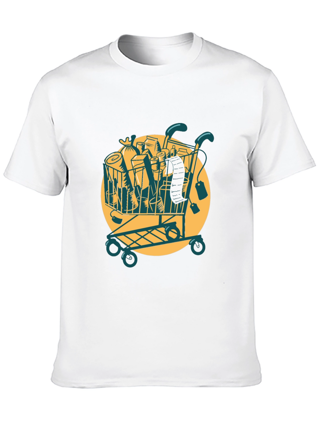 Grocery Cart Graphic Tee - Black Cotton T-Shirt