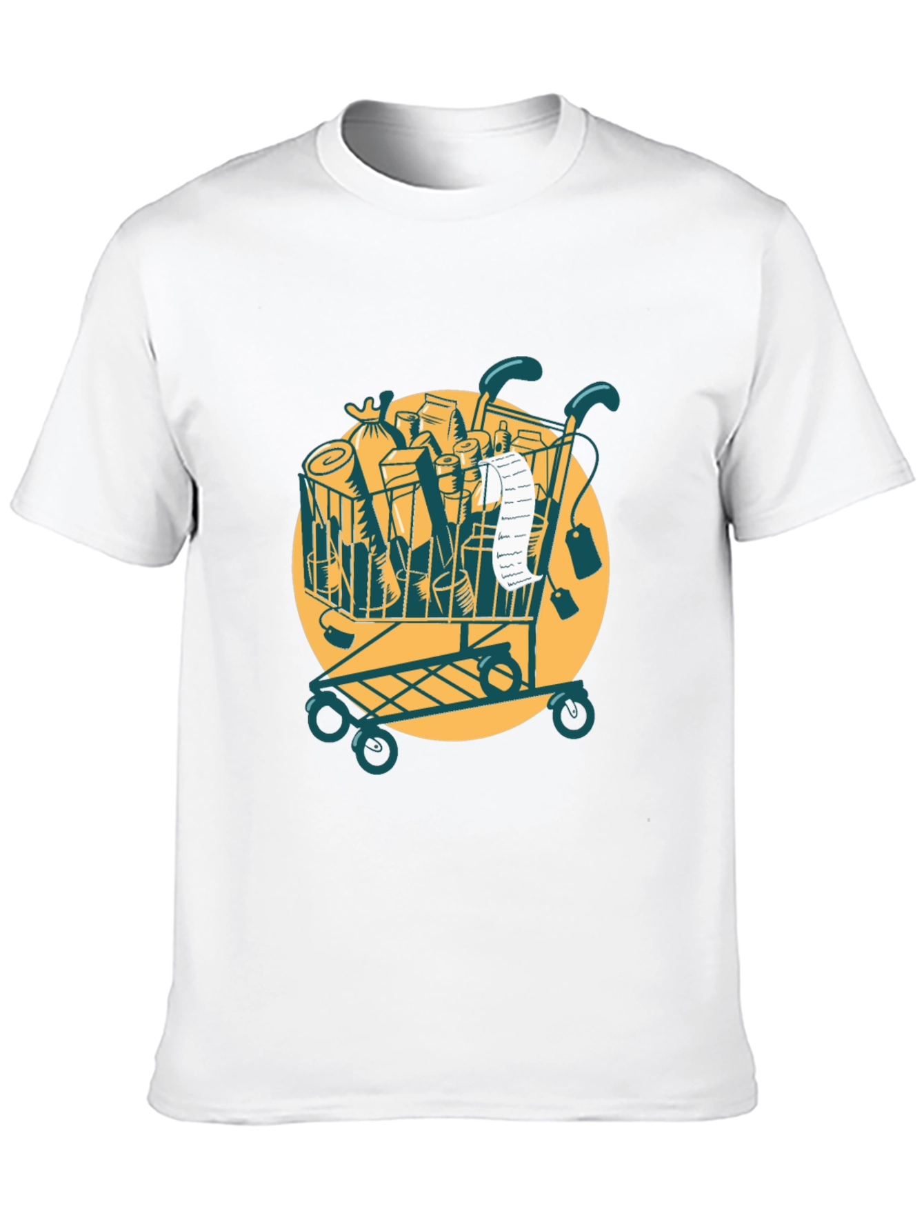 Grocery Cart Graphic Tee - Black Cotton T-Shirt
