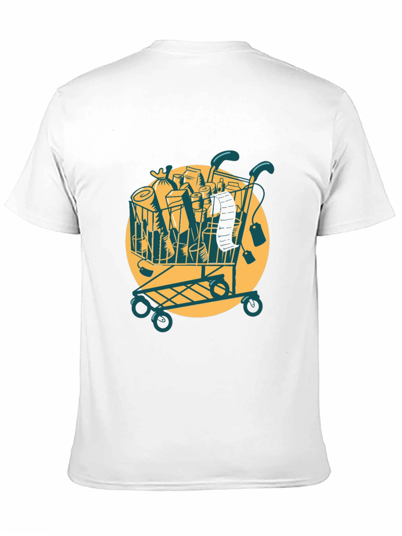 Grocery Cart Graphic Tee - Black Cotton T-Shirt