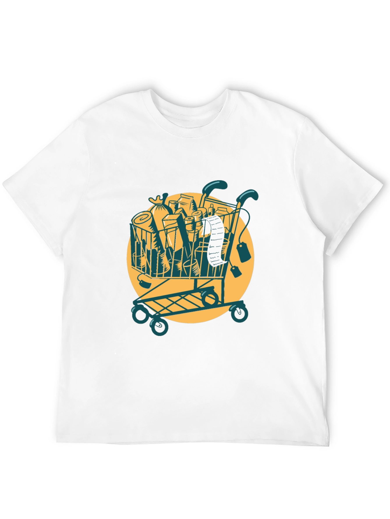 Grocery Cart Graphic Tee - Black Cotton T-Shirt