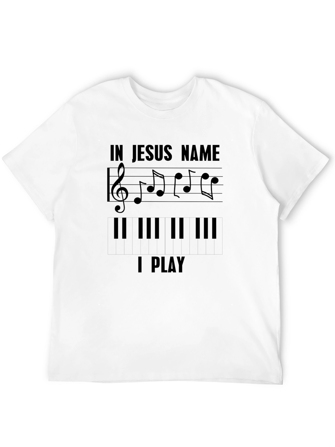 In Jesus Name I Play T-Shirt Musical Notes