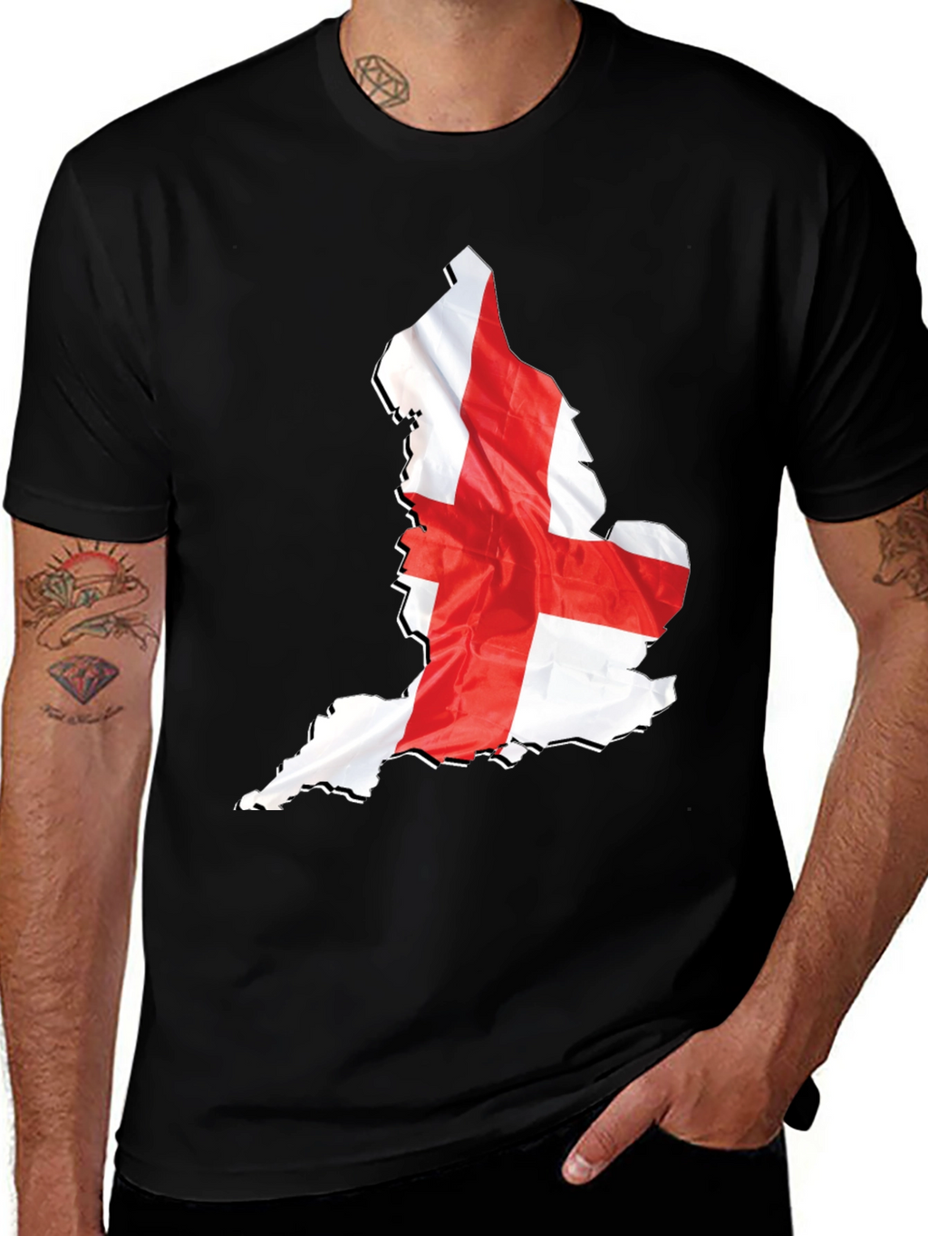 England Flag Map Graphic T-Shirt