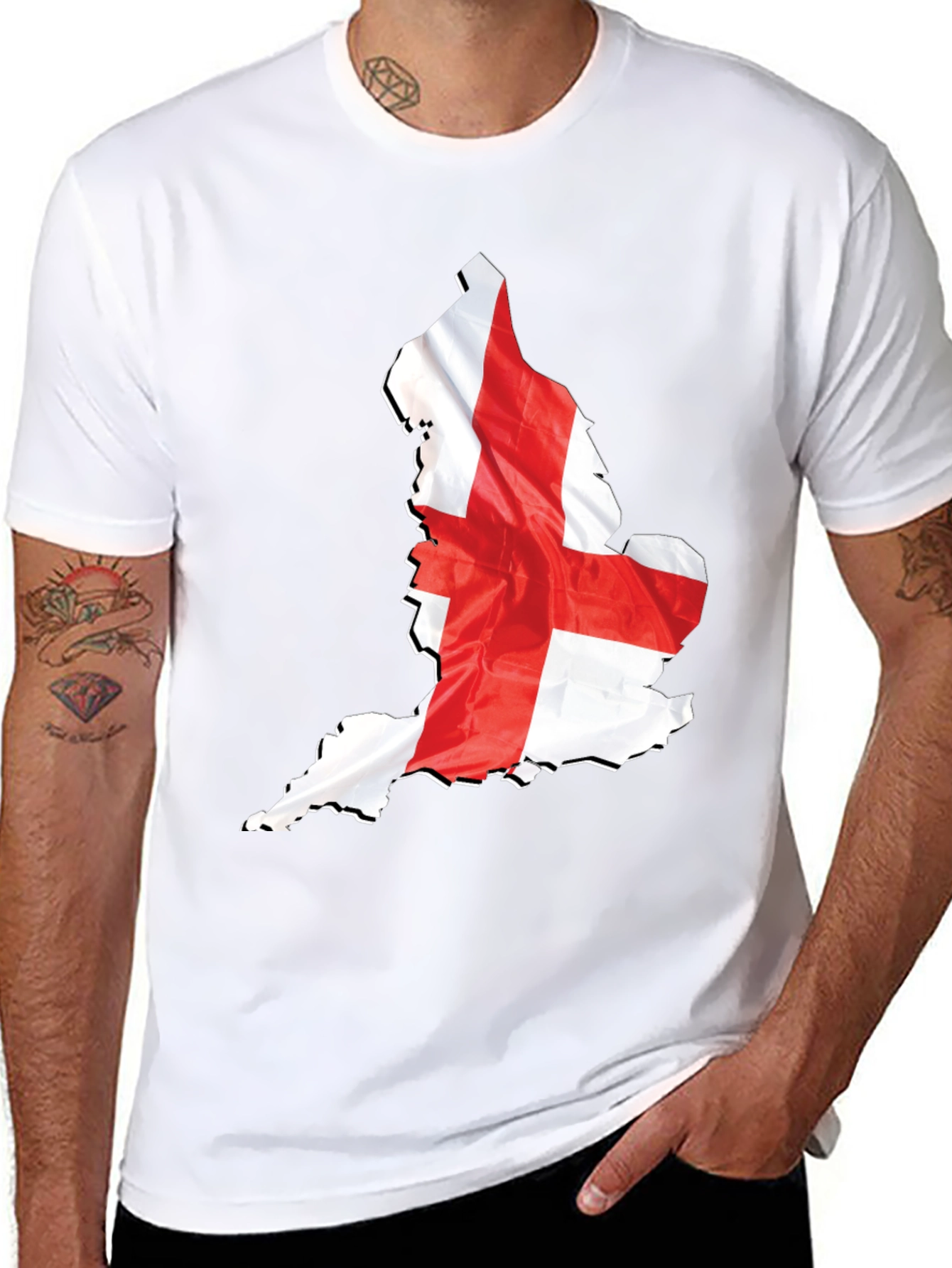 England Flag Map Graphic T-Shirt