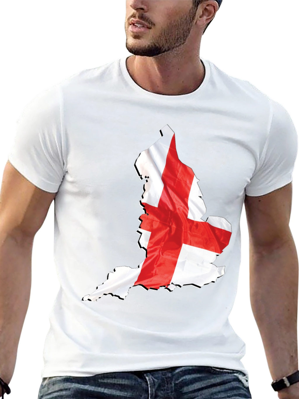 England Flag Map Graphic T-Shirt