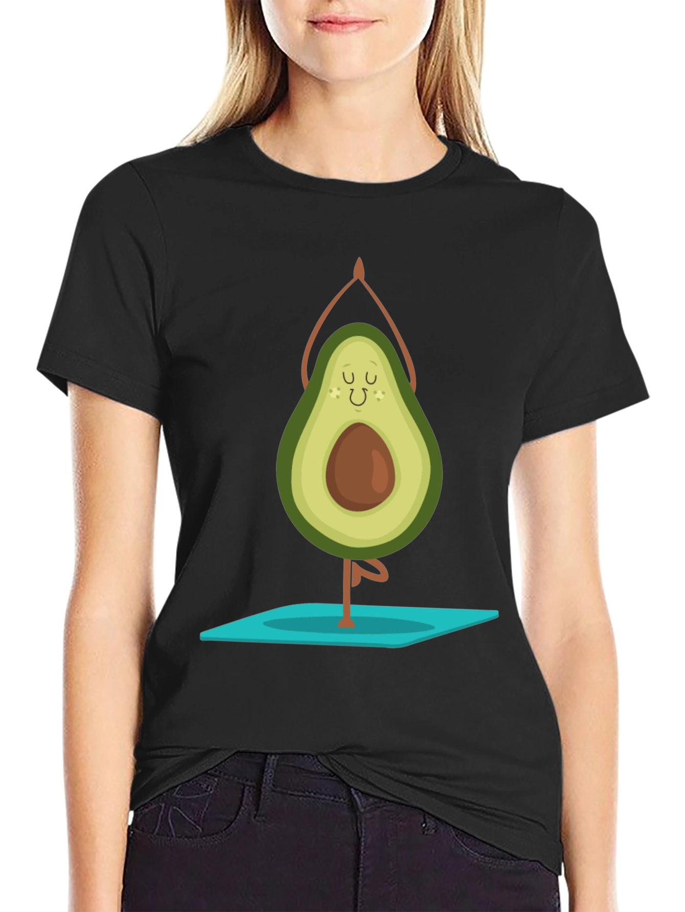 Yoga Avocado Black T-Shirt