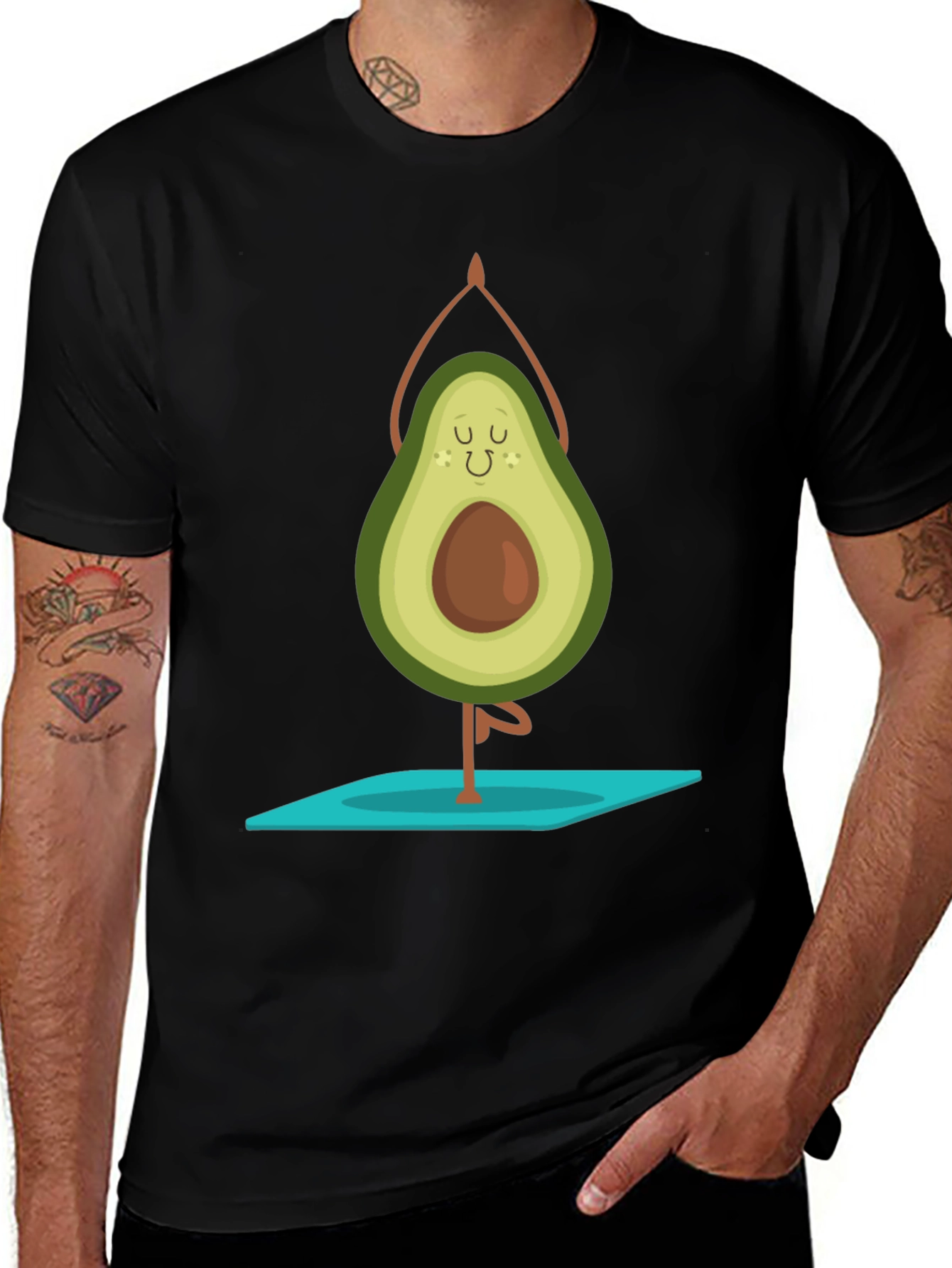 Yoga Avocado Black T-Shirt