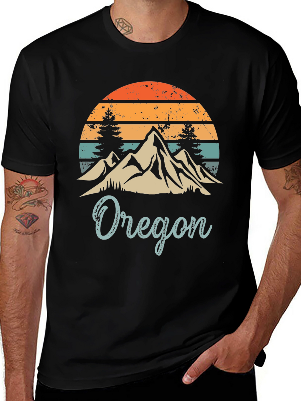 Oregon Mountain Sunset Graphic Tee