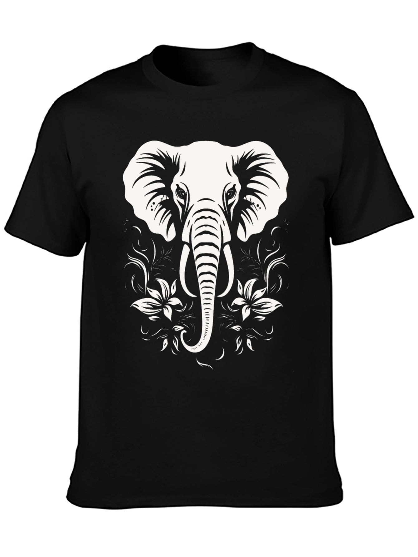 Elephant Graphic Tee - Black Cotton Blend