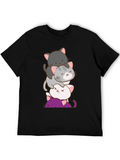 Stack of Cute Cats Graphic T-Shirt