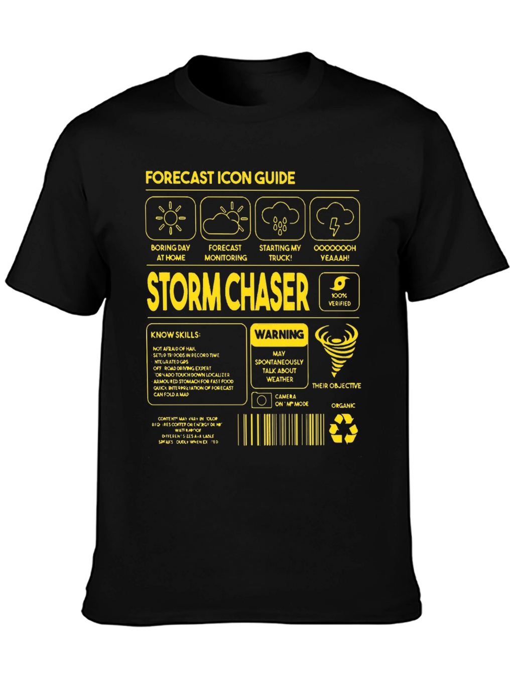 Storm Chaser Forecast Icon Guide T-Shirt