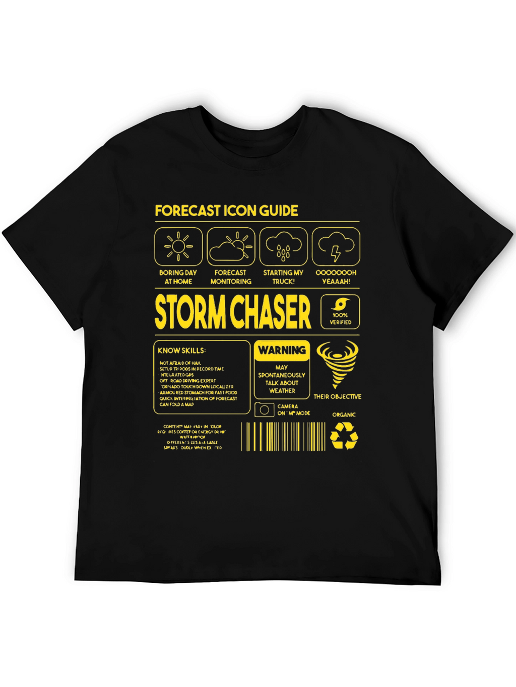 Storm Chaser Forecast Icon Guide T-Shirt