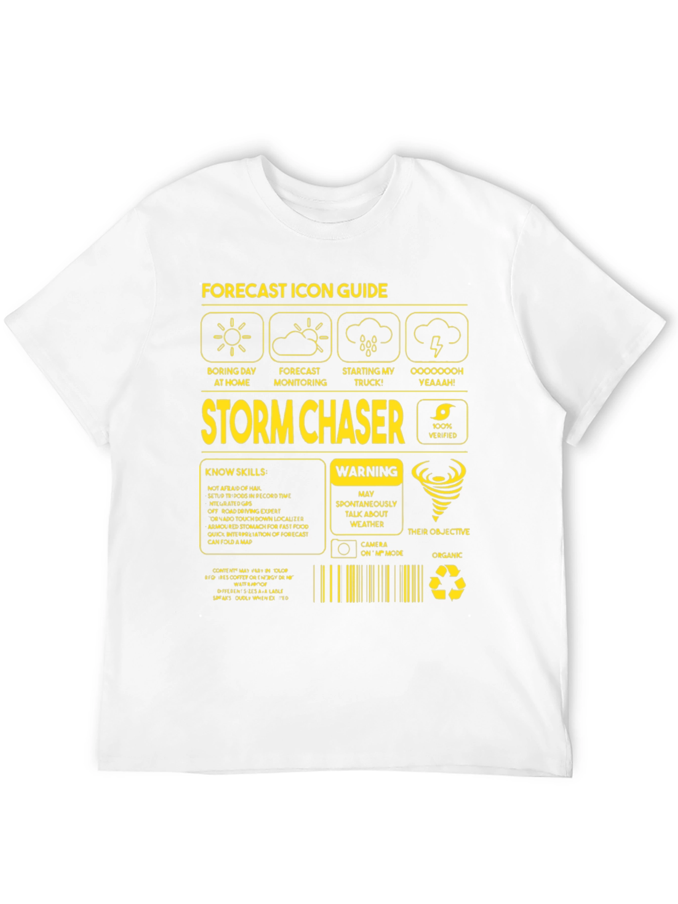 Storm Chaser Forecast Icon Guide T-Shirt