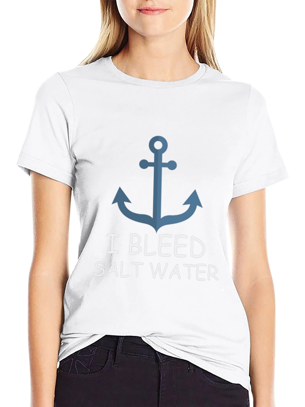 I Bleed Salt Water Anchor Graphic T-Shirt