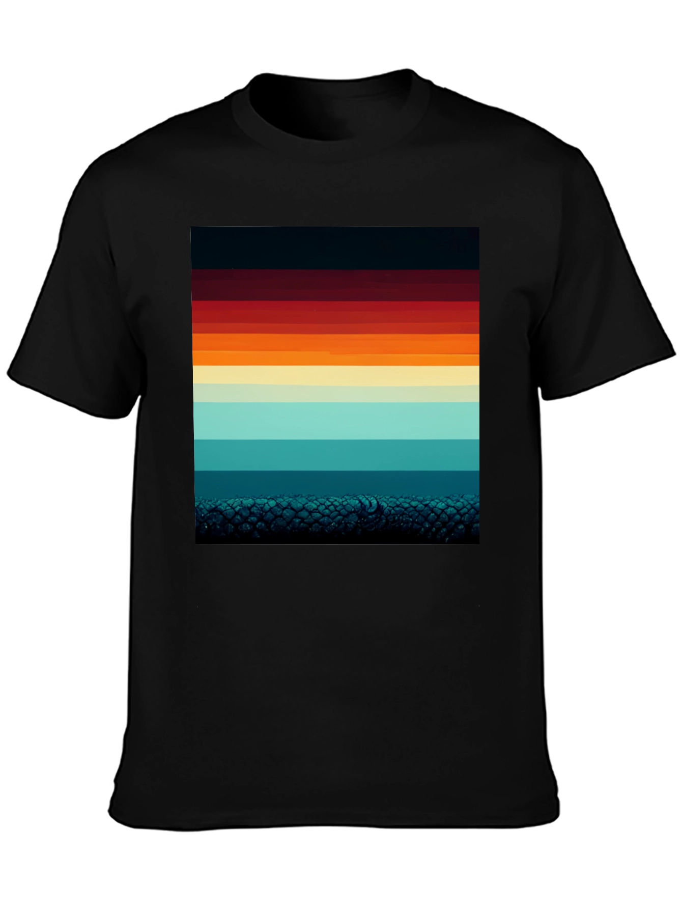 Retro Horizon Striped Graphic Tee