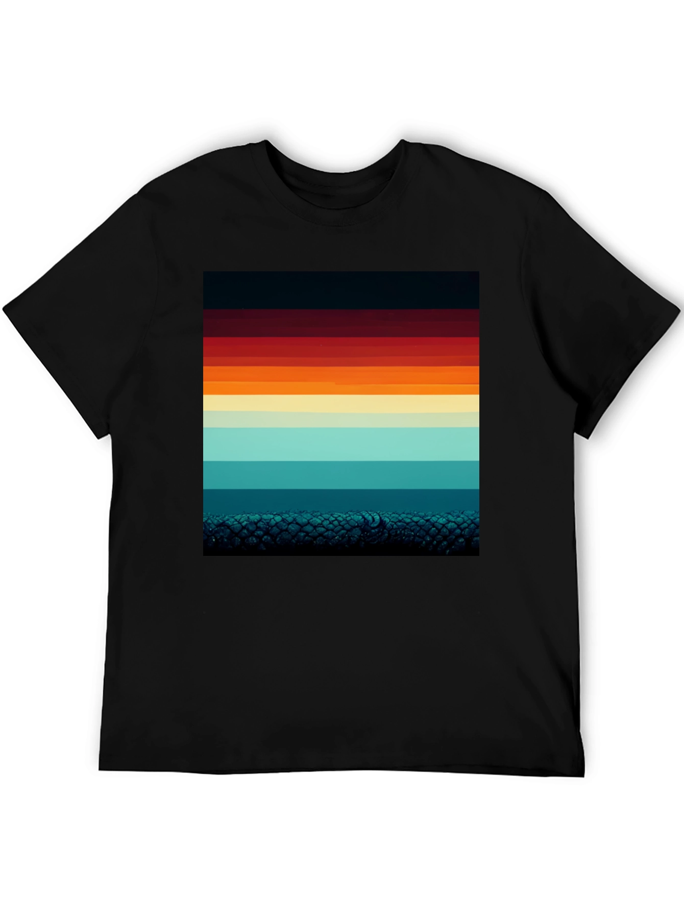 Retro Horizon Striped Graphic Tee