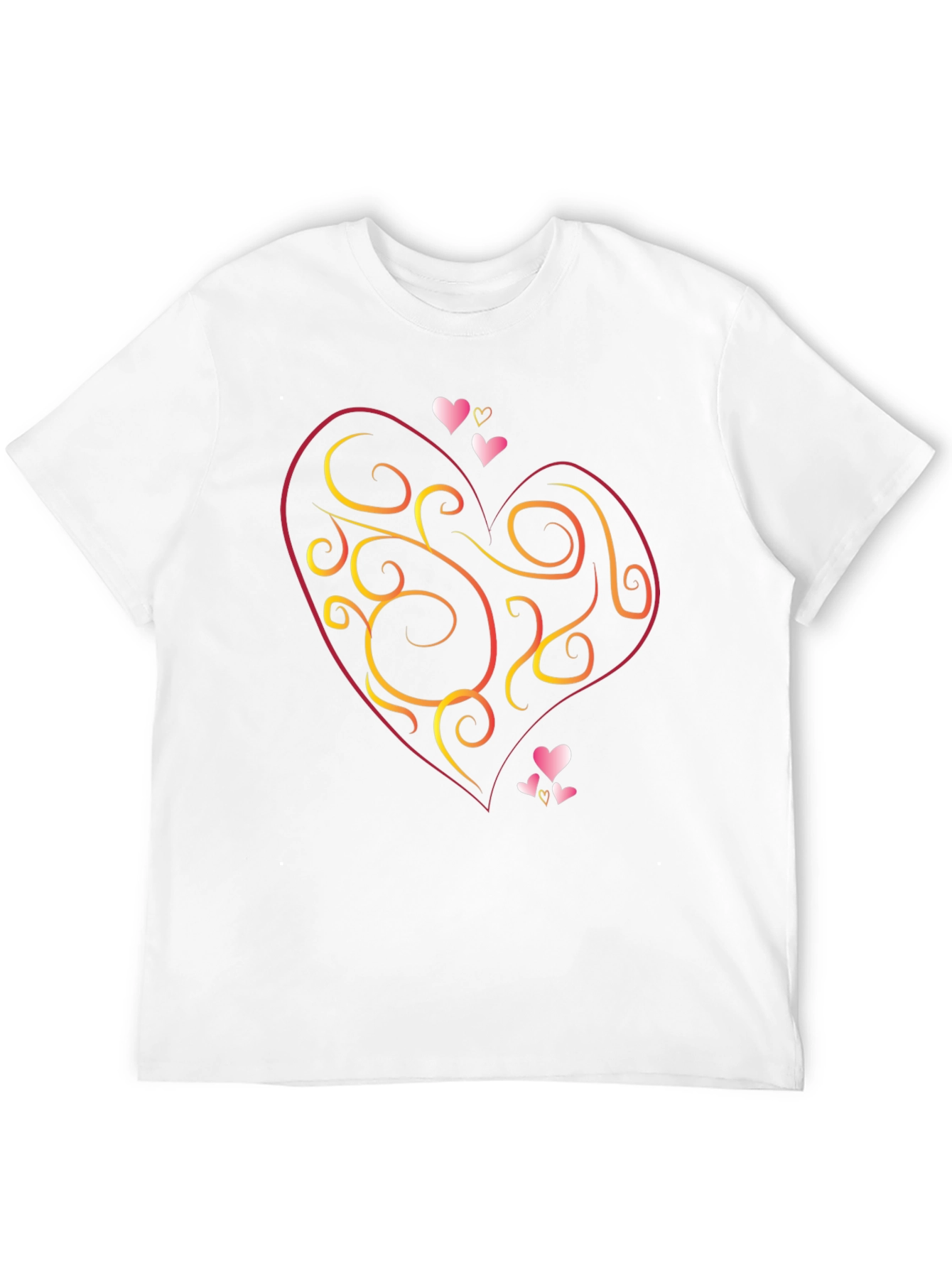 Heart Swirl Graphic Black T-Shirt