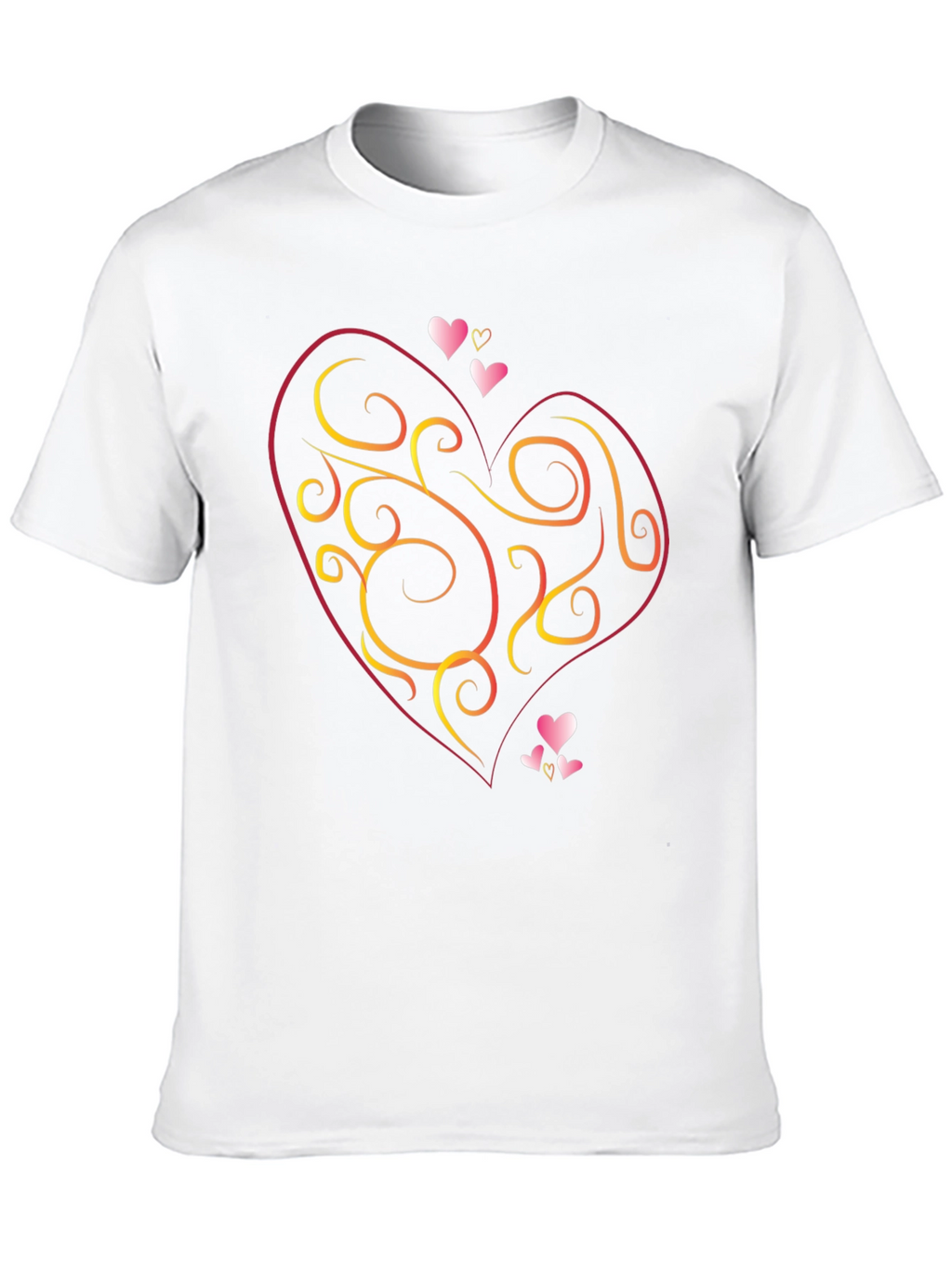 Heart Swirl Graphic Black T-Shirt