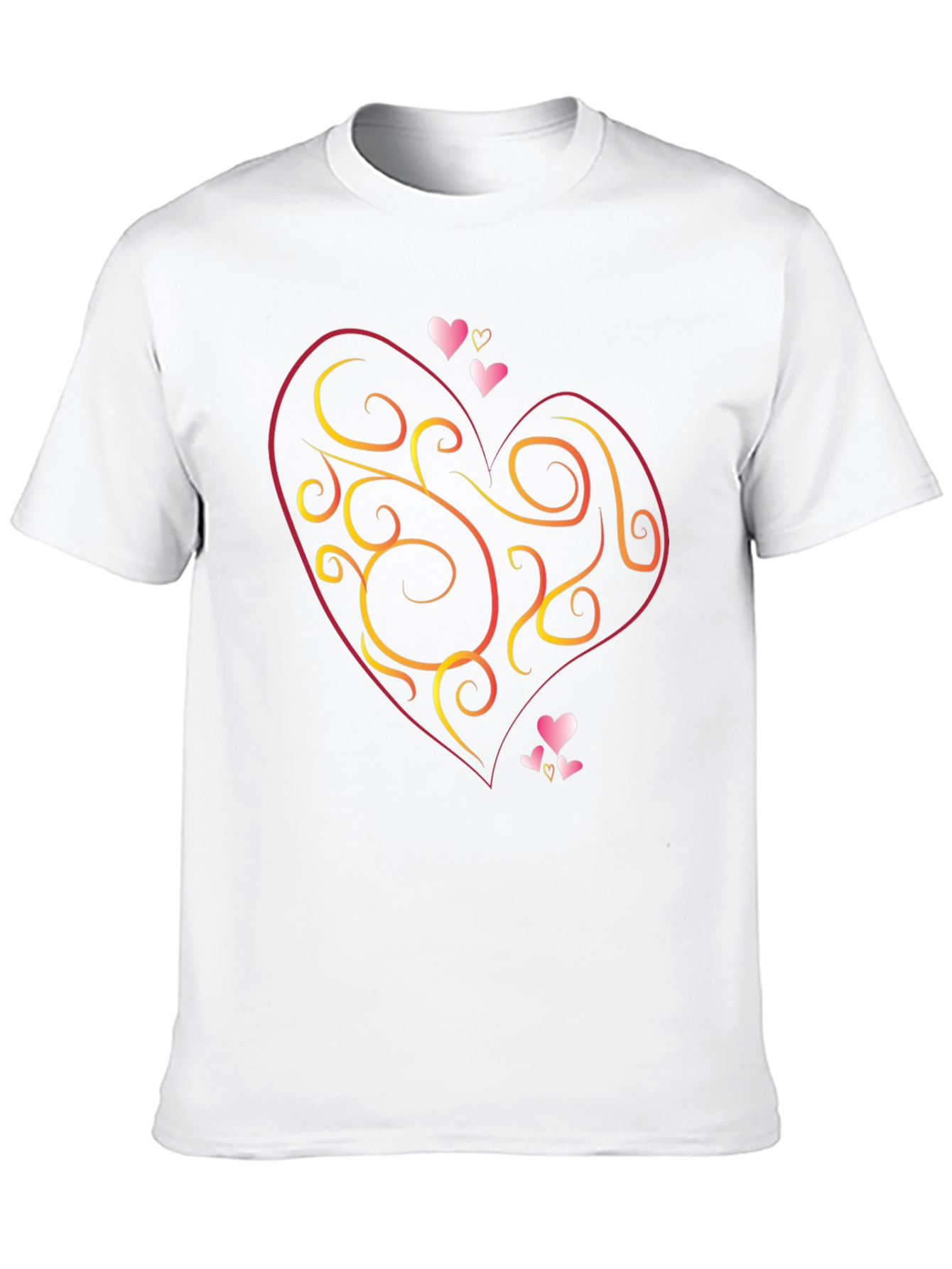 Heart Swirl Graphic Black T-Shirt