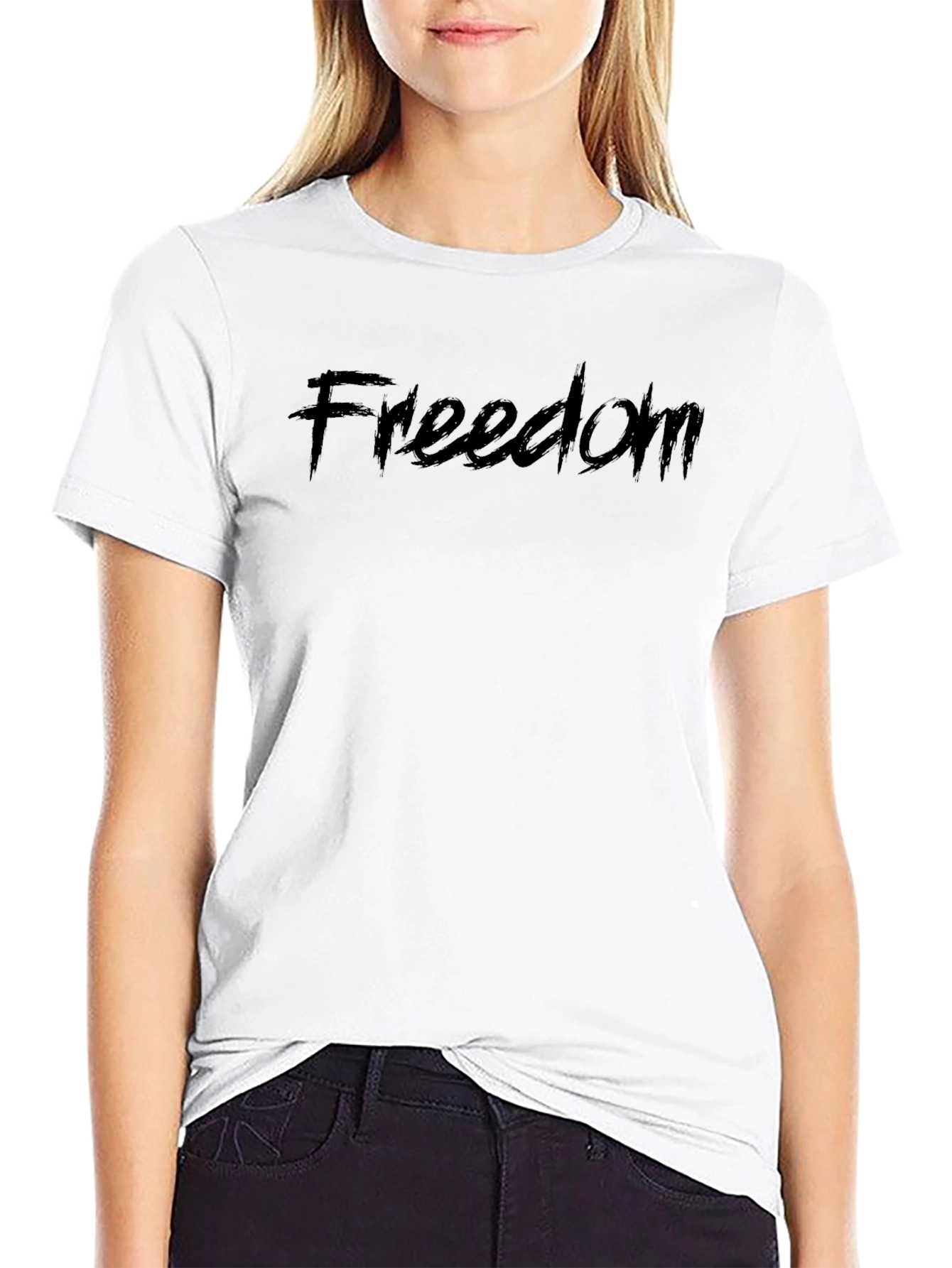 Freedom Graphic Black T-Shirt - Soft Cotton Casual Wear