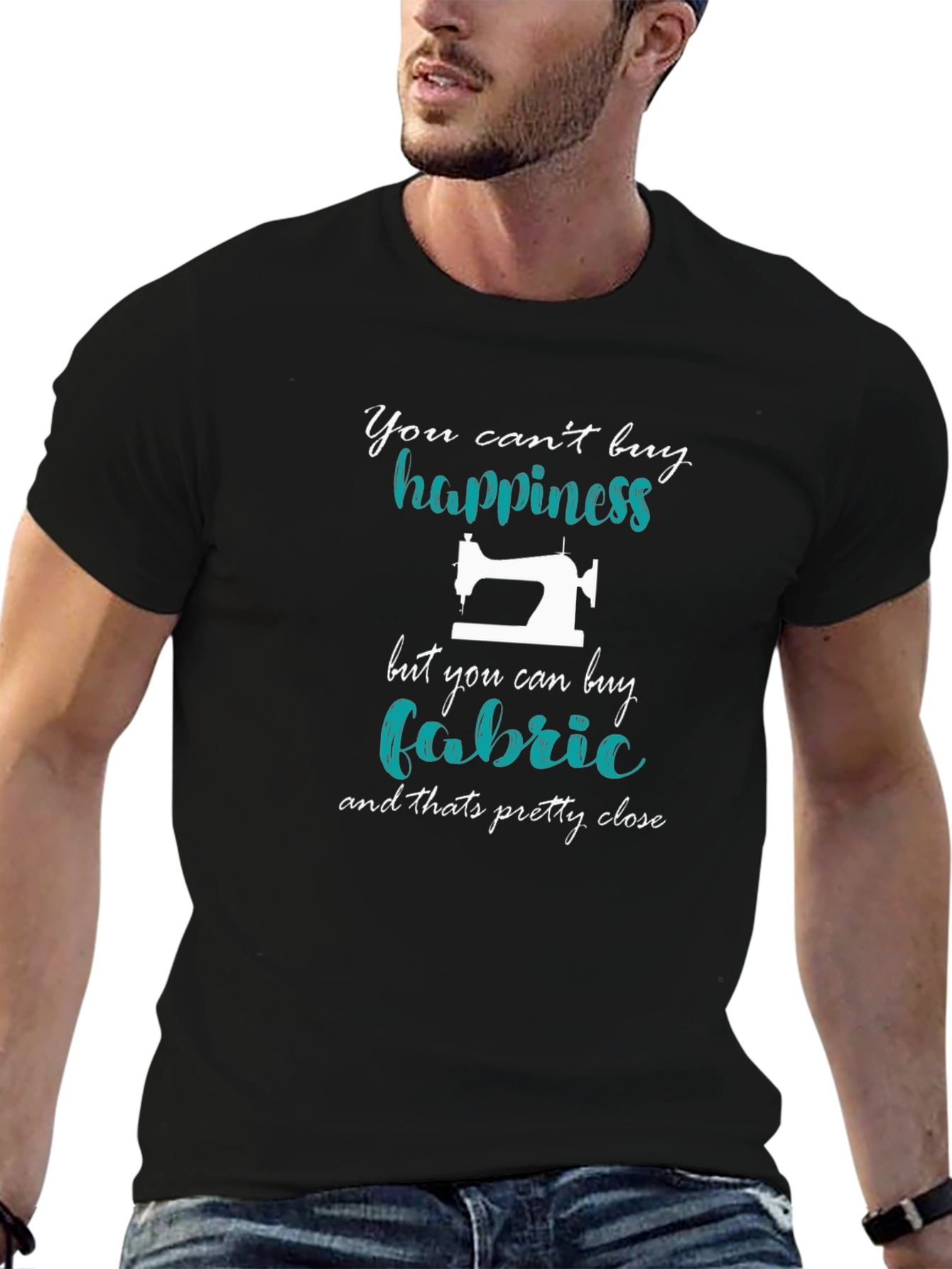 Sewing Lover T-Shirt: Cant Buy Happiness Buy Fabric!