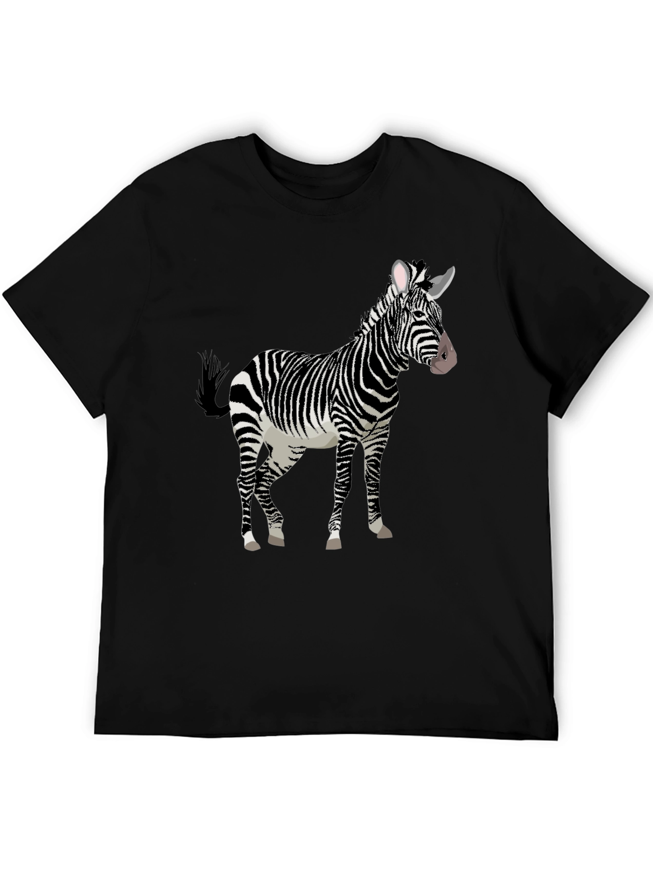 Zebra Graphic Print Black T-Shirt