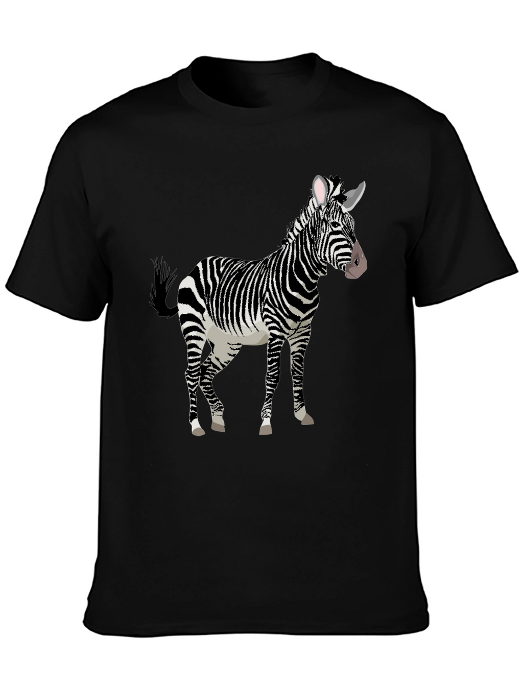 Zebra Graphic Print Black T-Shirt