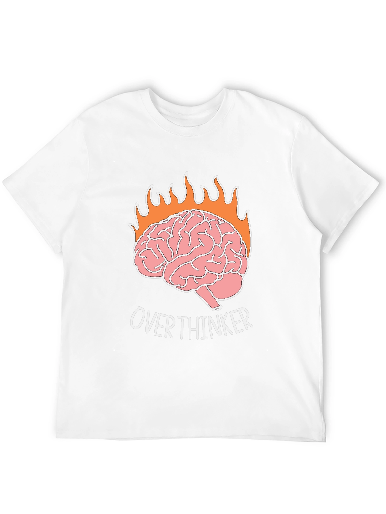 Overthinker Brain on Fire Graphic T-Shirt