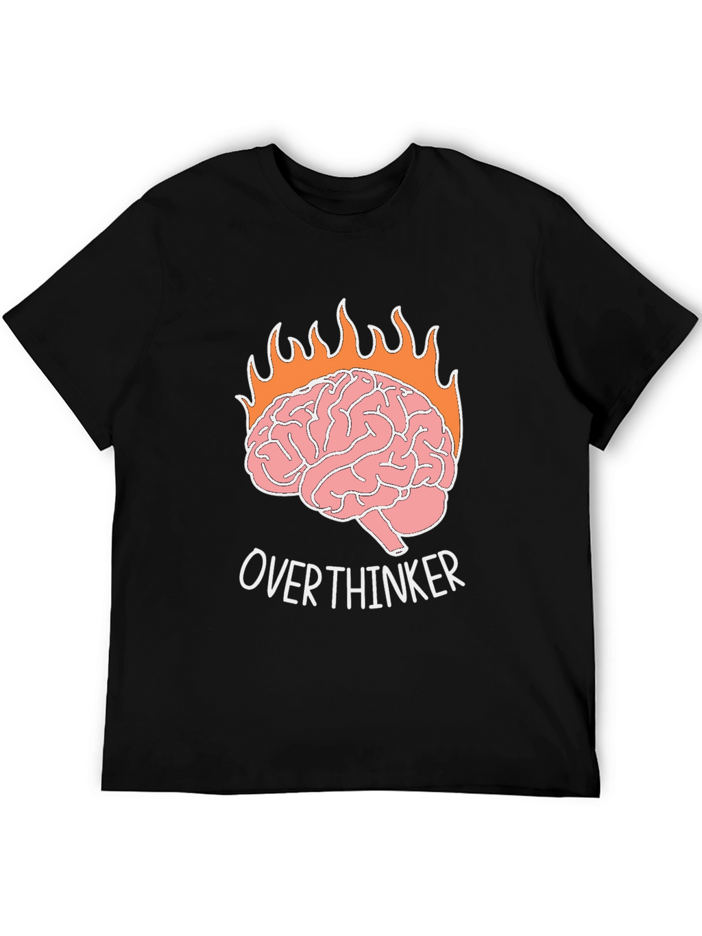 Overthinker Brain on Fire Graphic T-Shirt