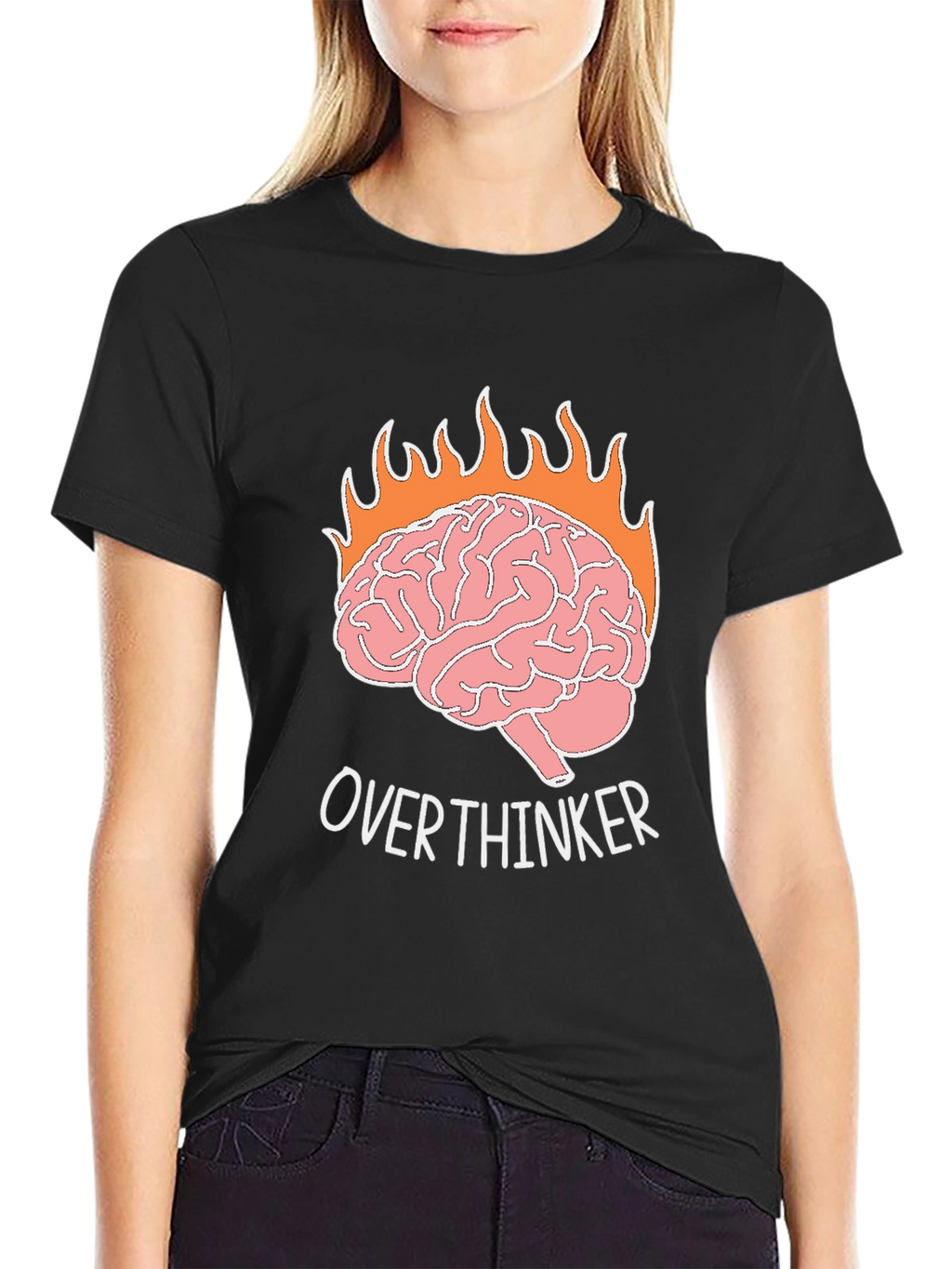 Overthinker Brain on Fire Graphic T-Shirt