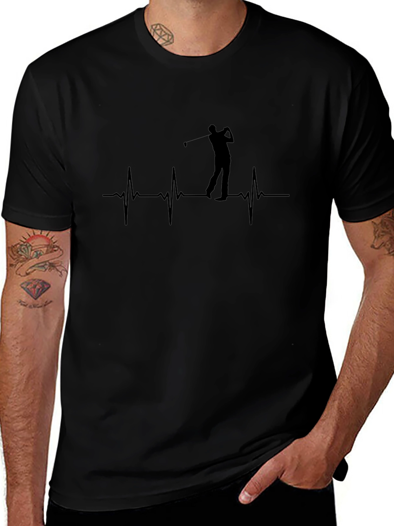 Golf Heartbeat Tee - Passionate Golfer Shirt