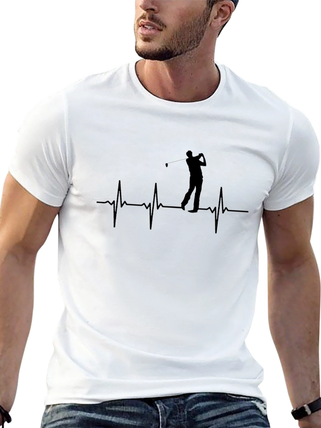Golf Heartbeat Tee - Passionate Golfer Shirt