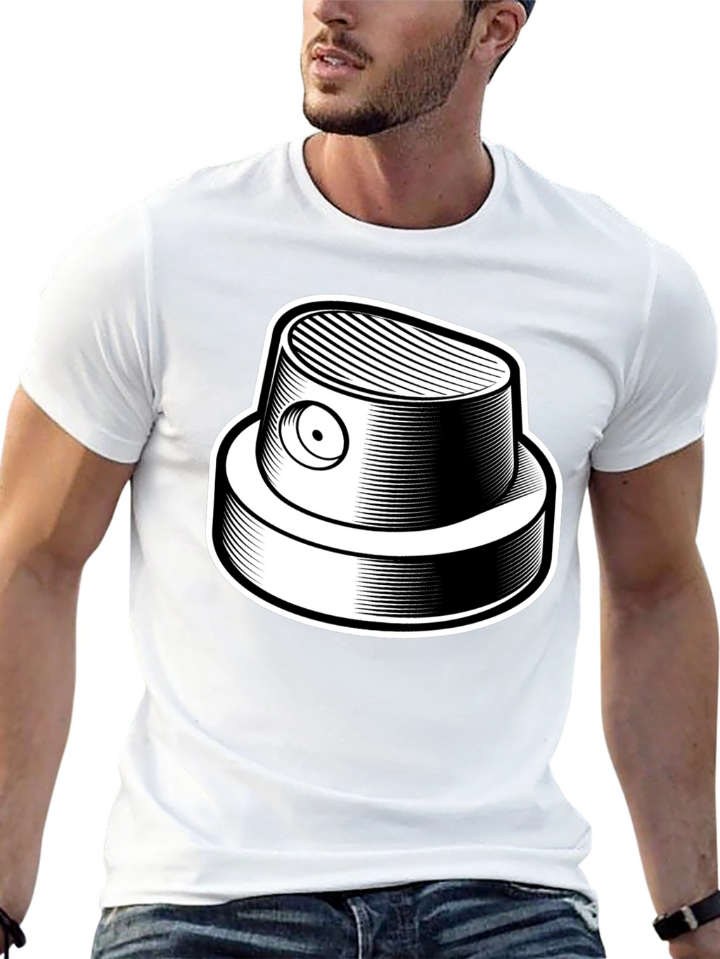 Graffiti Spray Can Nozzle Black T-Shirt