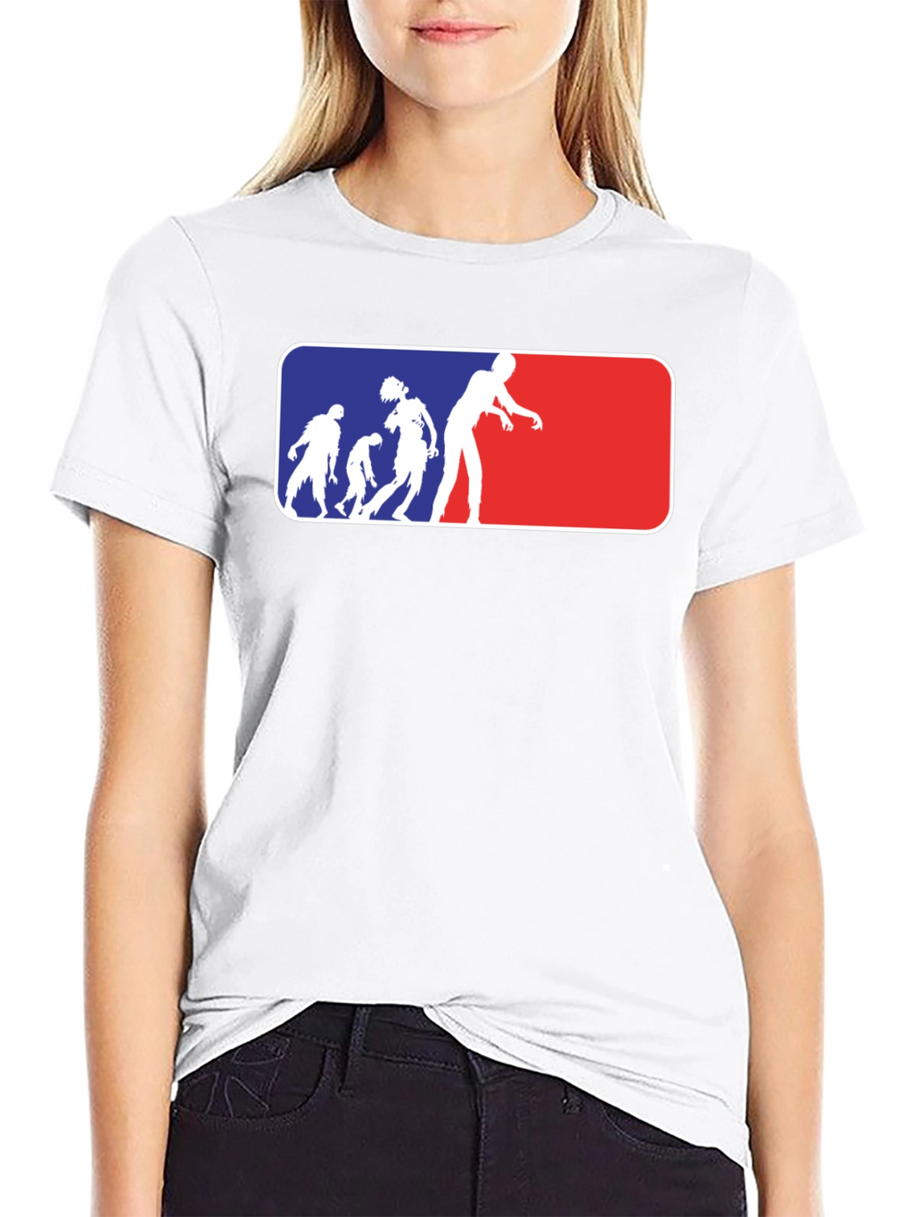 Zombie Evolution T-Shirt - Blue and Red Design