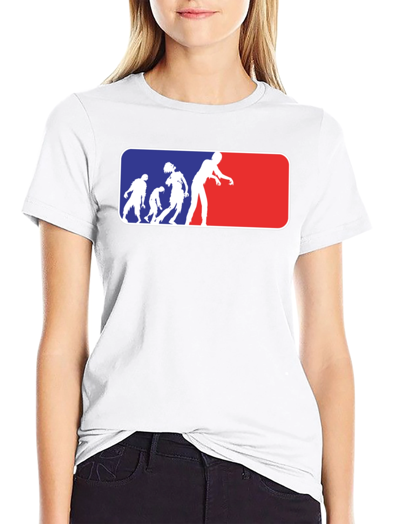 Zombie Evolution T-Shirt - Blue and Red Design