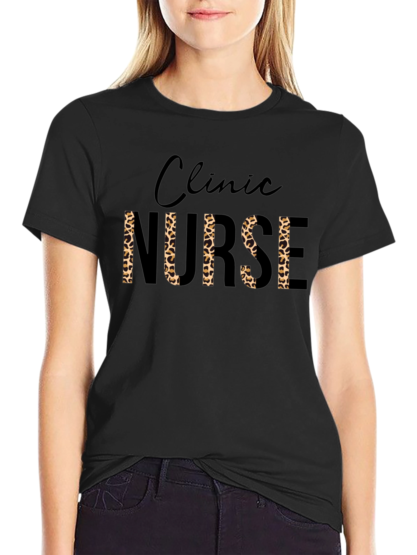 Clinic Nurse Leopard Print T-Shirt