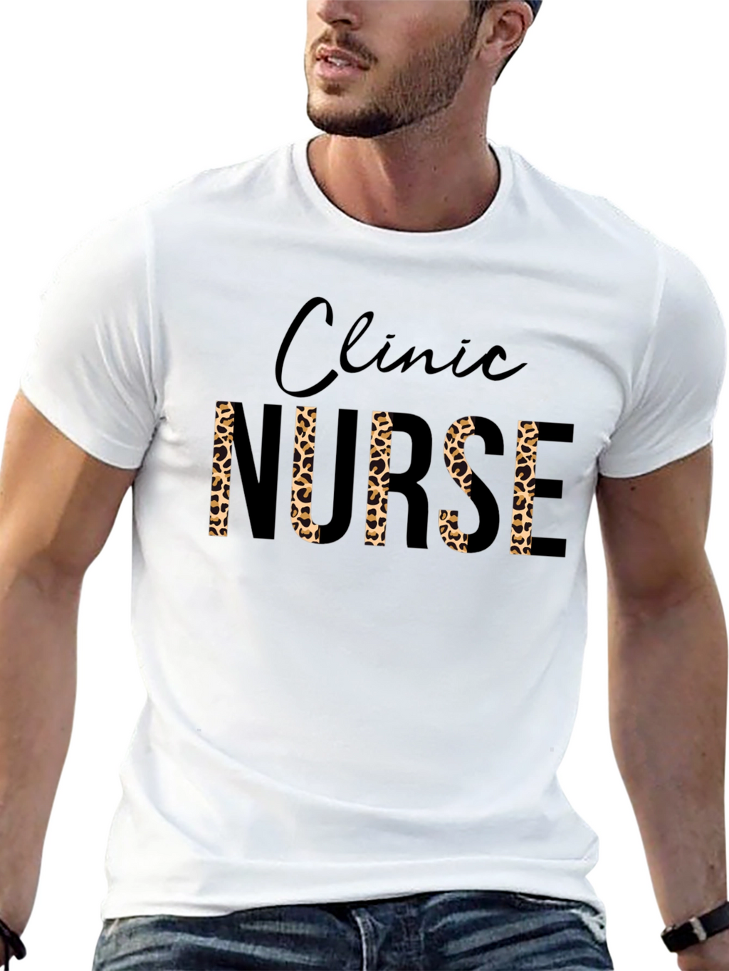 Clinic Nurse Leopard Print T-Shirt