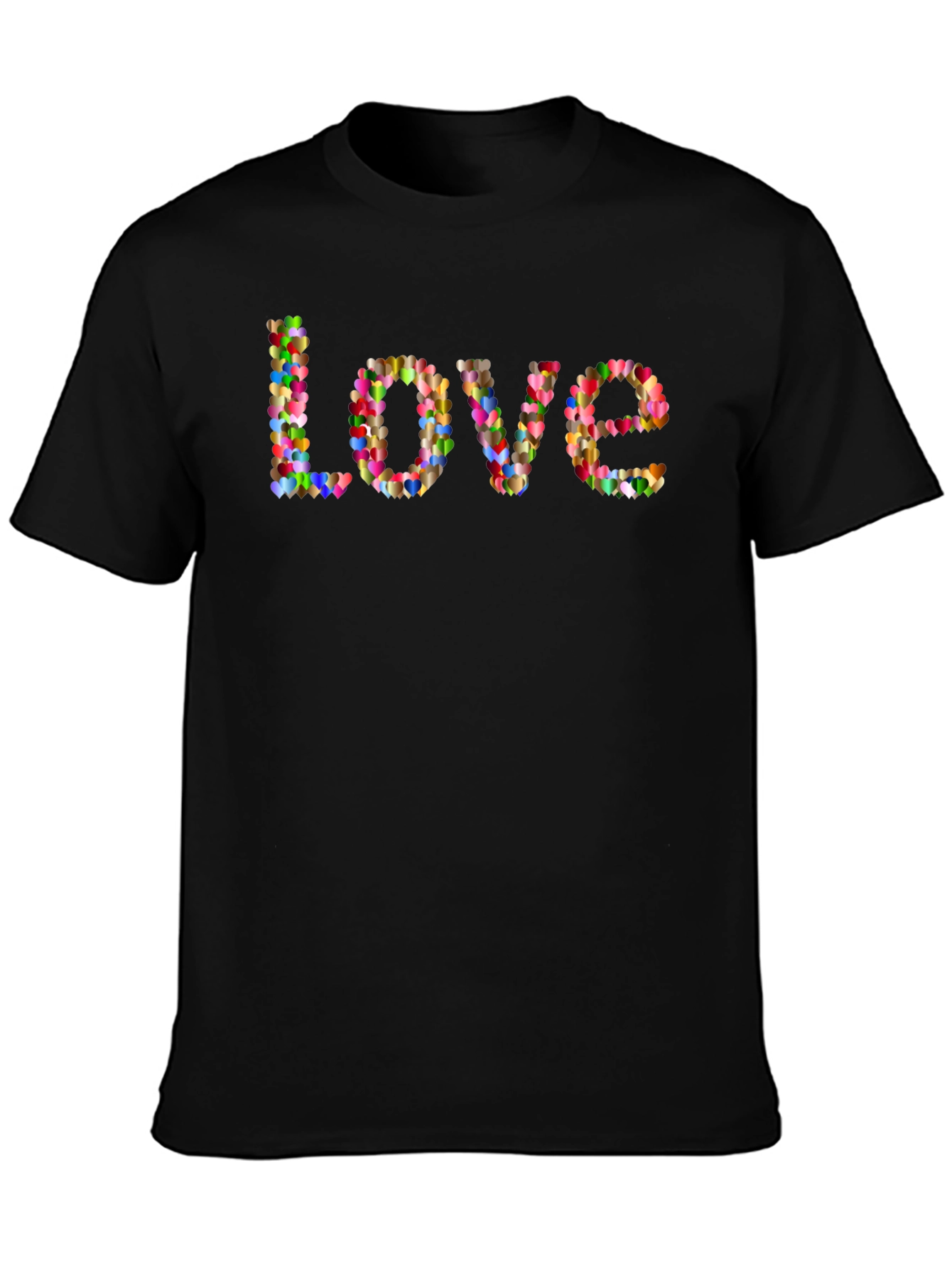 Heart Love T-Shirt - Mens Black Tee