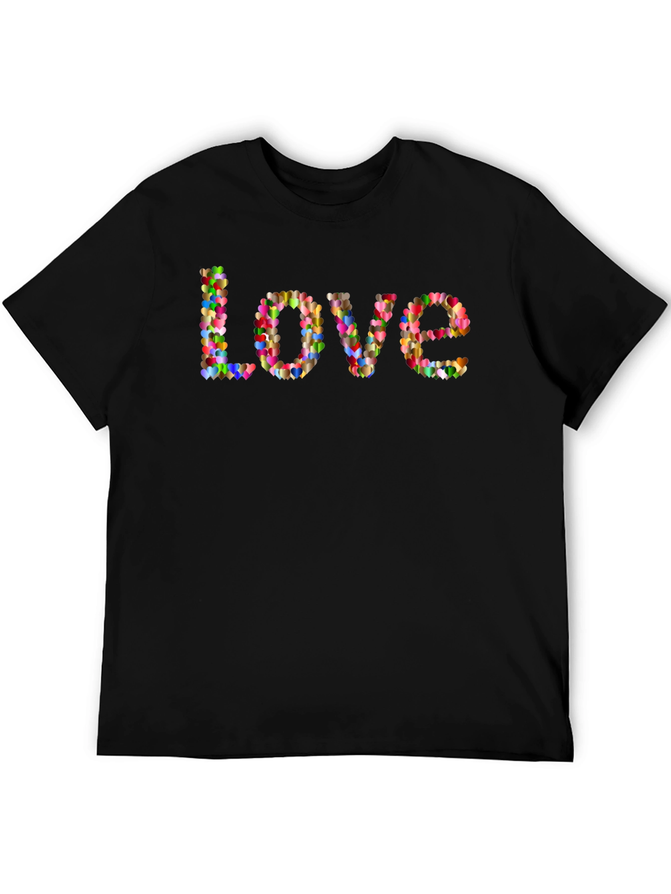 Heart Love T-Shirt - Mens Black Tee