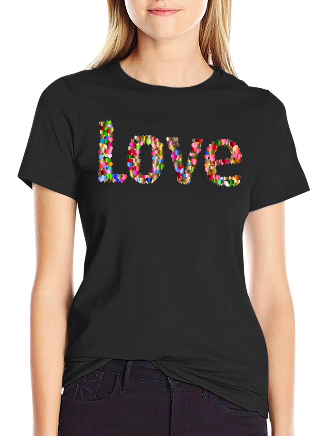 Heart Love T-Shirt - Mens Black Tee