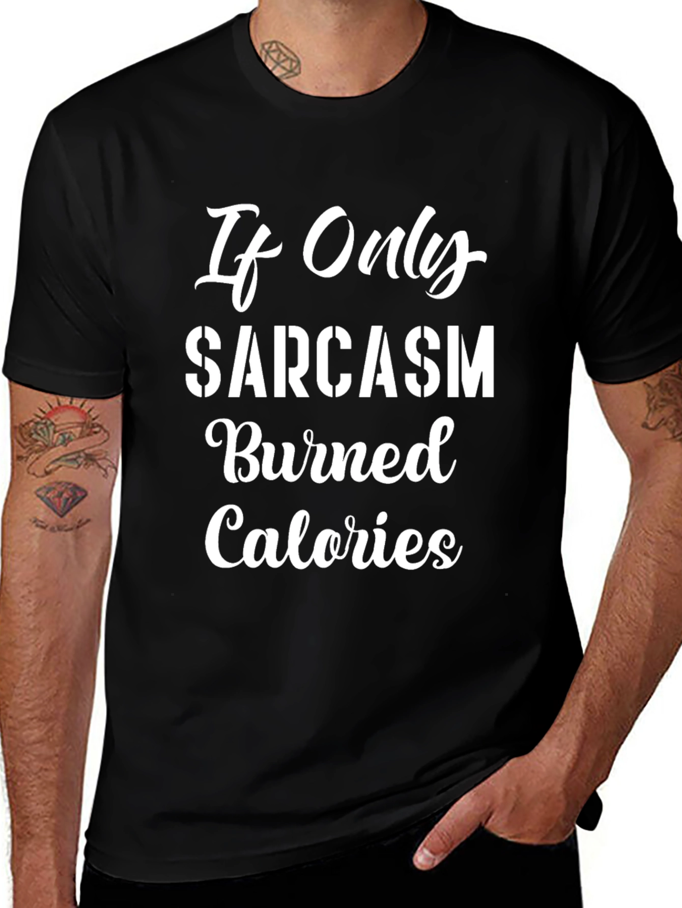 Sarcasm Burns Calories Funny Graphic T-Shirt