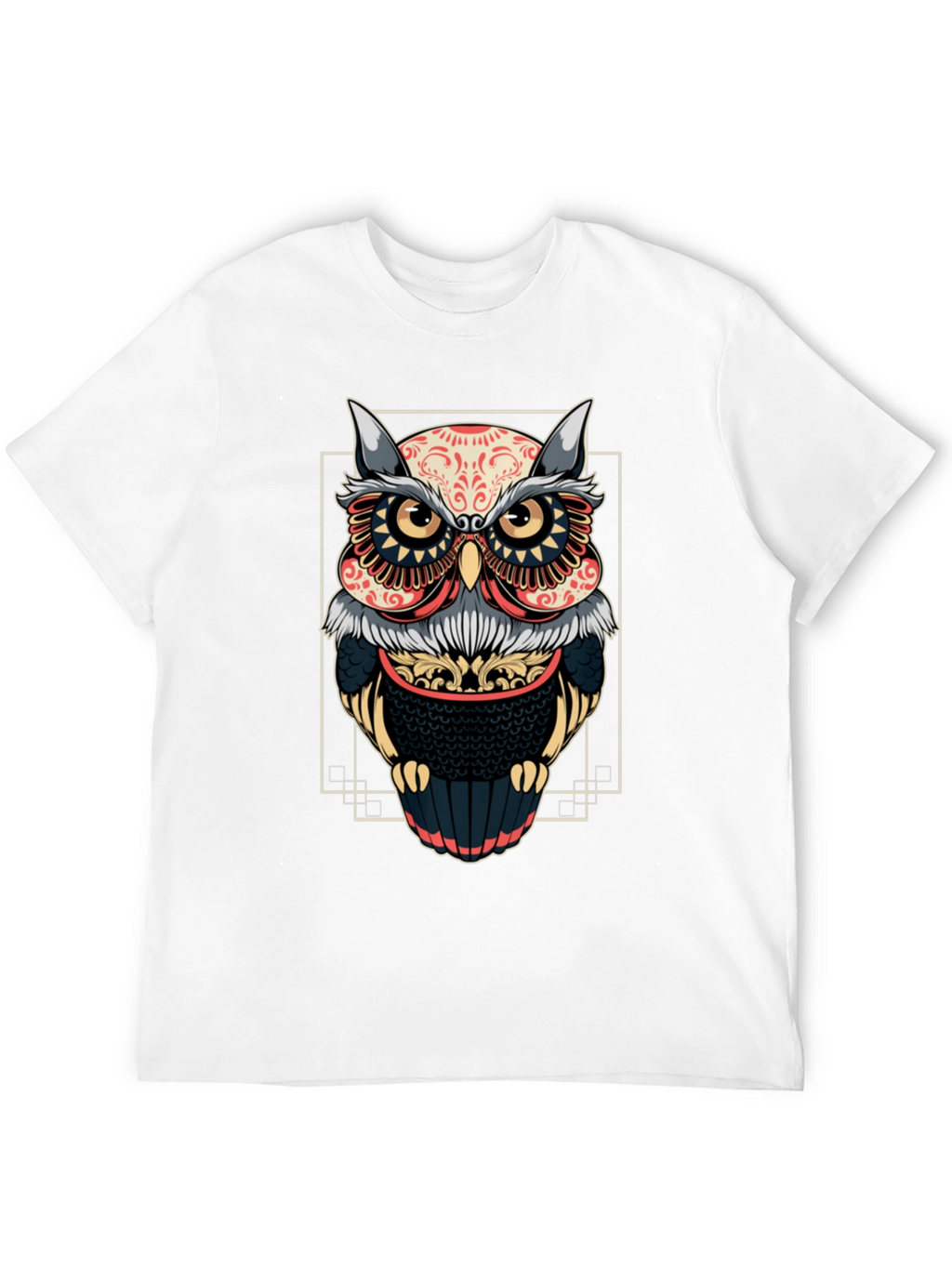 Owl Graphic Black T-Shirt - Stylish Bird Design