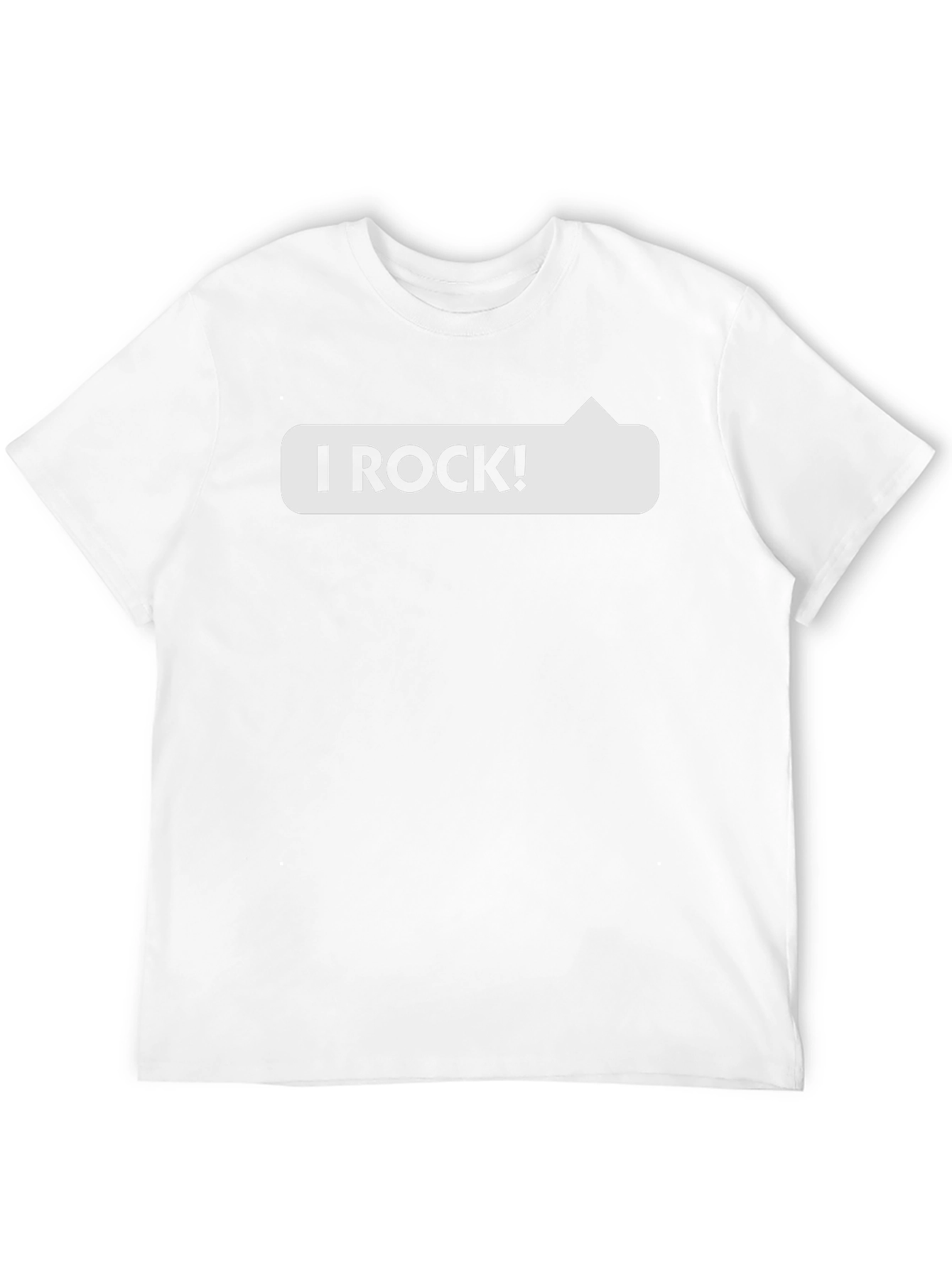 I Rock! Graphic Print Crew Neck T-Shirt
