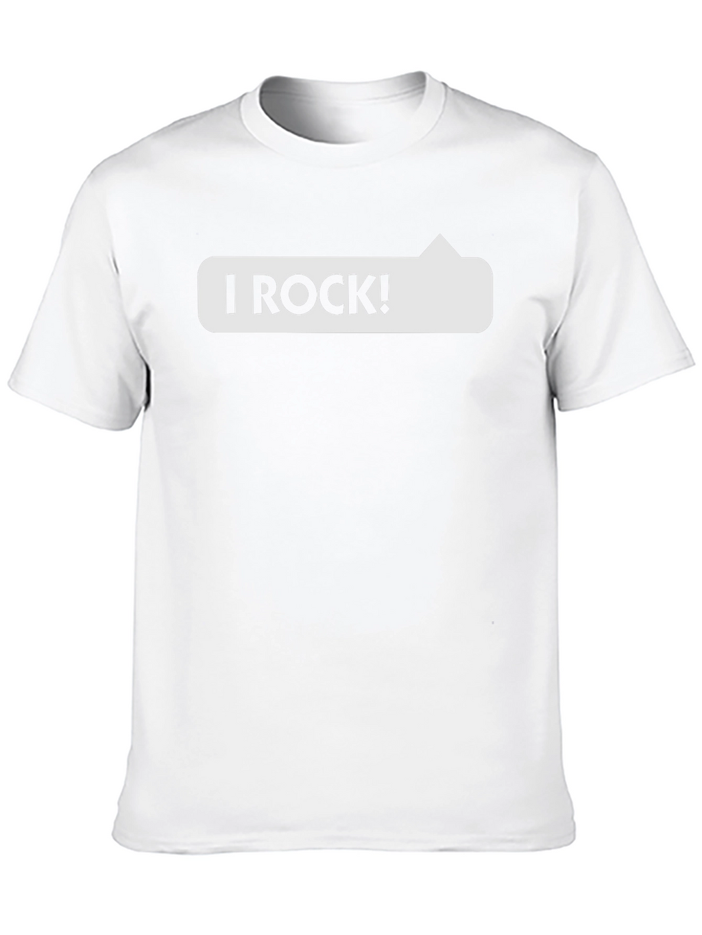 I Rock! Graphic Print Crew Neck T-Shirt