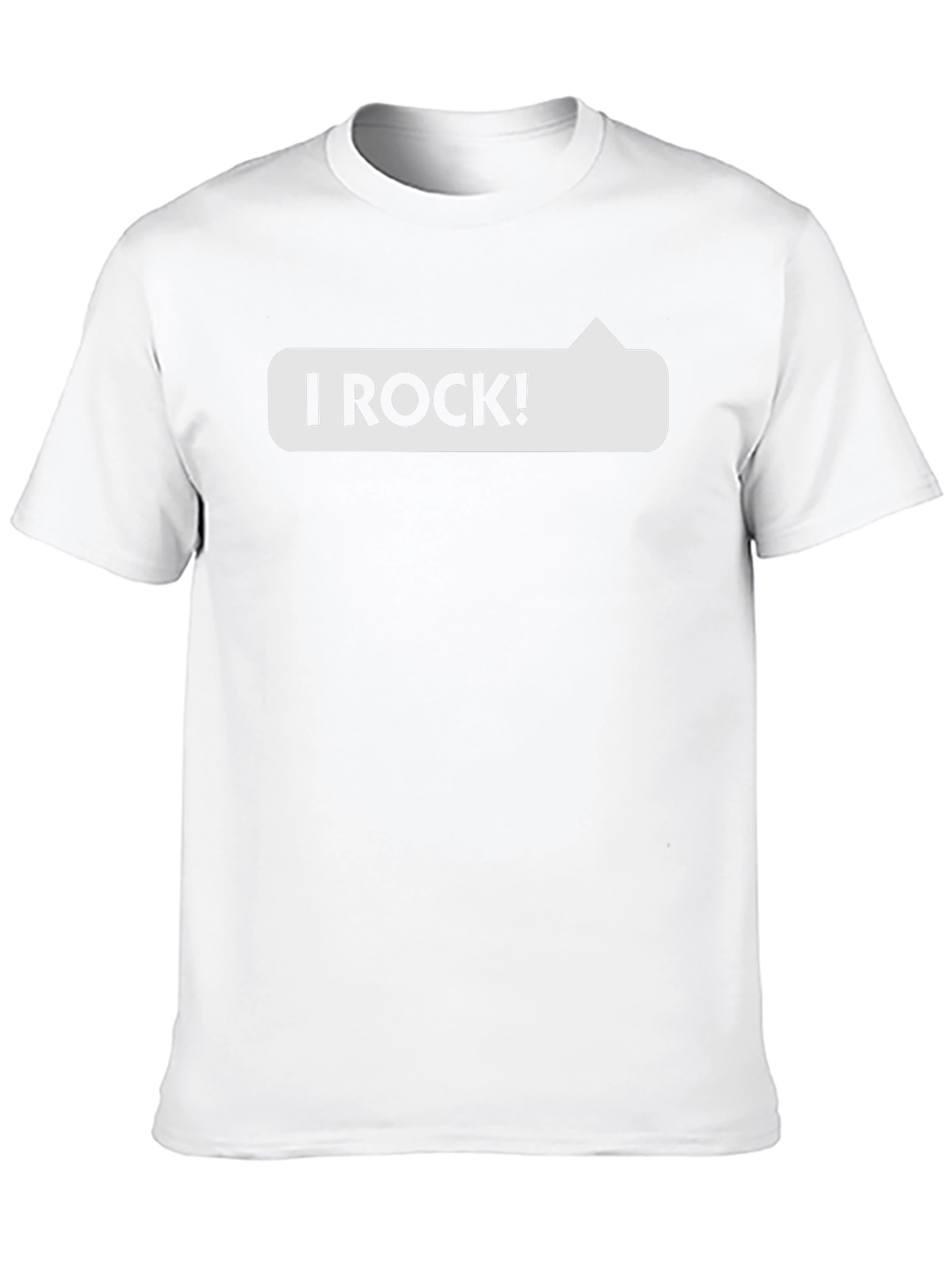 I Rock! Graphic Print Crew Neck T-Shirt