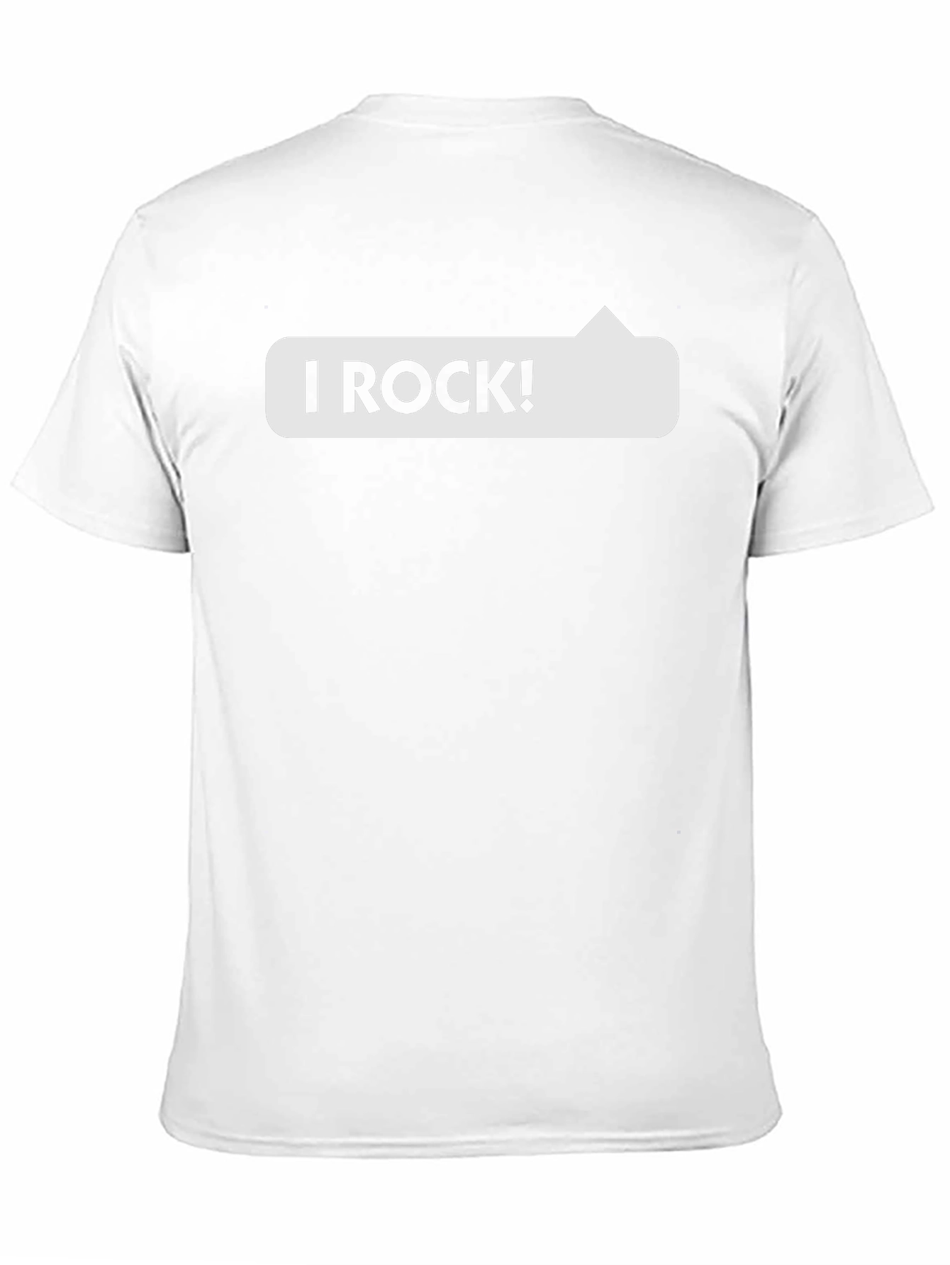 I Rock! Graphic Print Crew Neck T-Shirt
