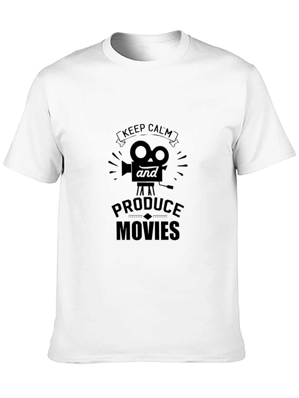 Keep Calm & Produce Movies Black Graphic Tee