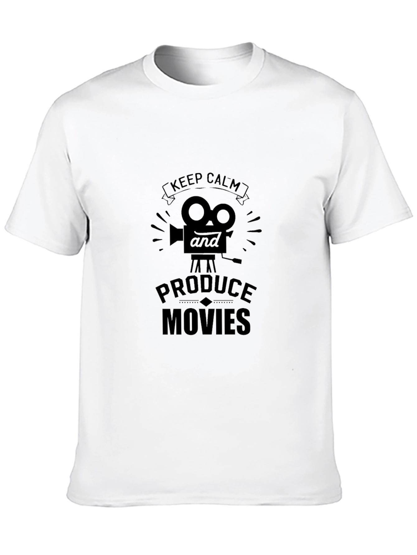 Keep Calm & Produce Movies Black Graphic Tee